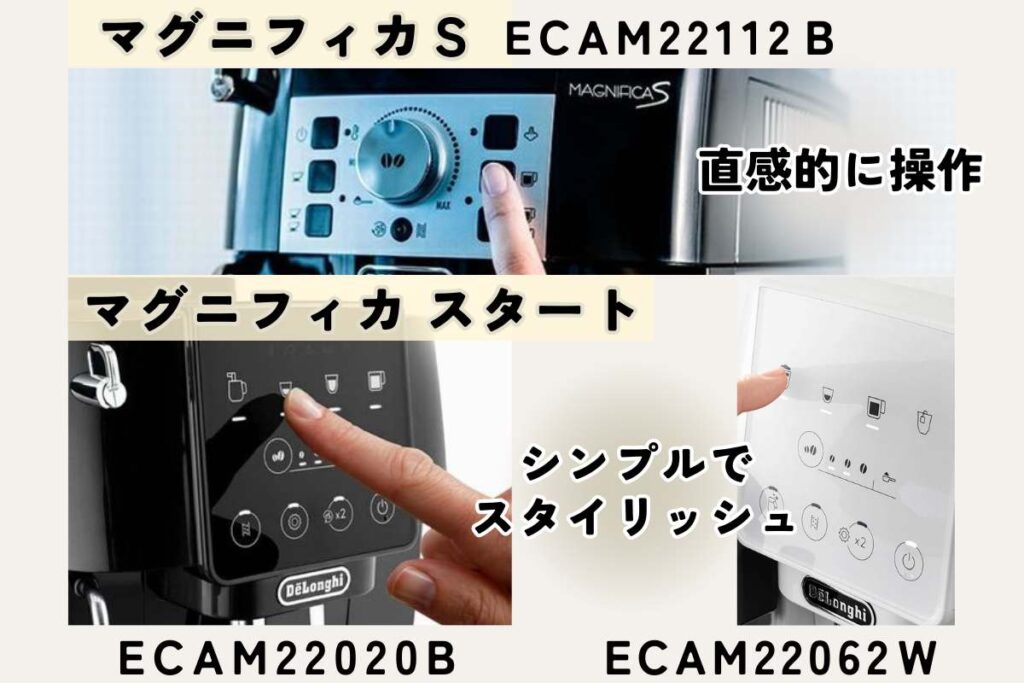 マグニフィカSとスタート違いを比較/操作パネル