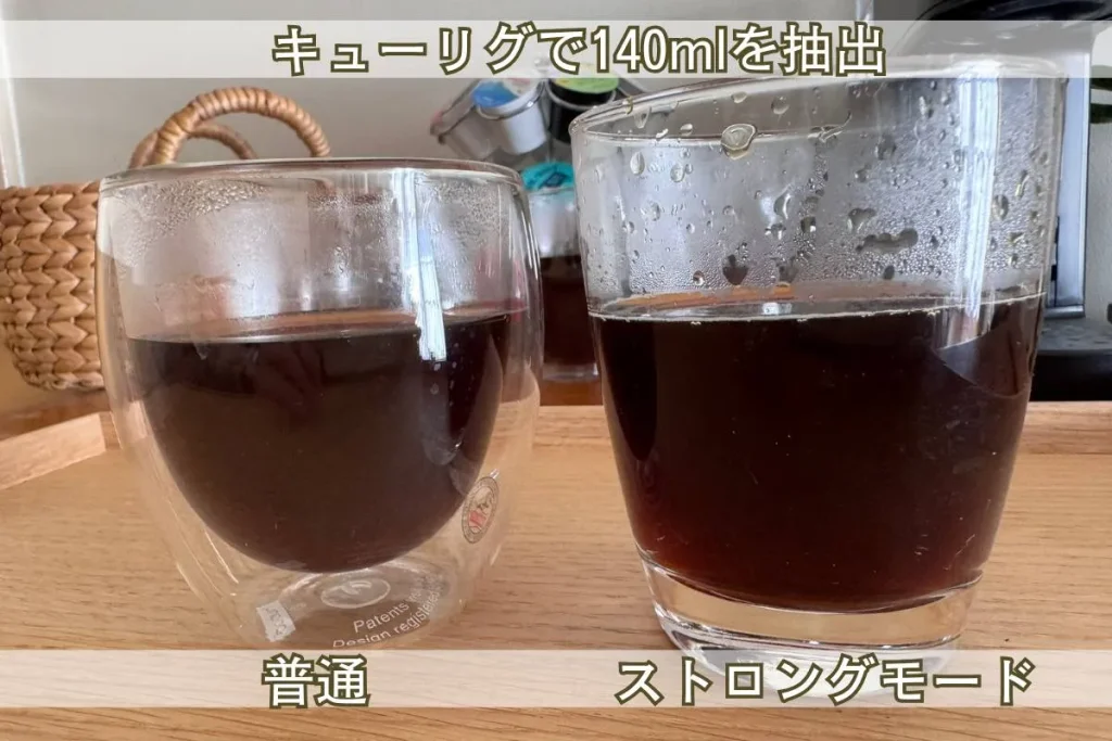 140㎖の普通モードとストロングモード
