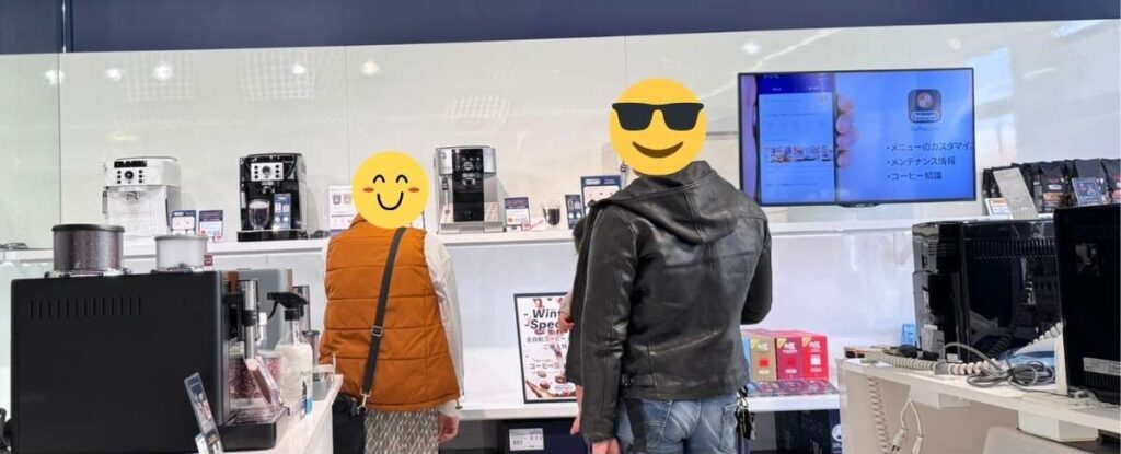 神戸三田プレミアムアウトレットデロンギ売り場 展示