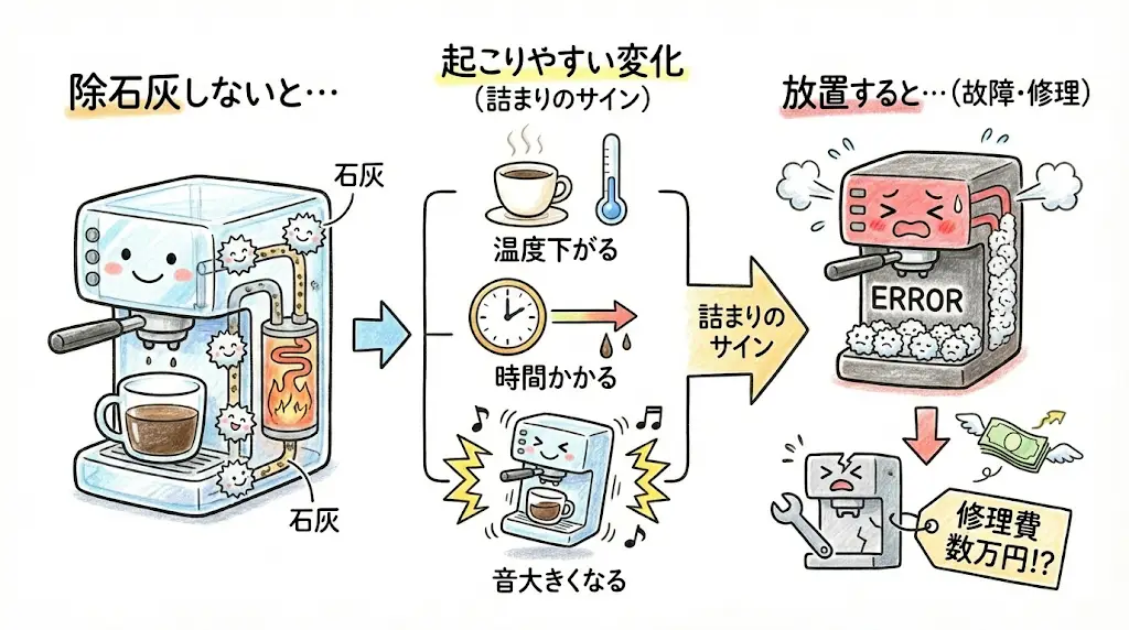 除石灰をしないと何が起こるのかのついてのインフォグラフィック