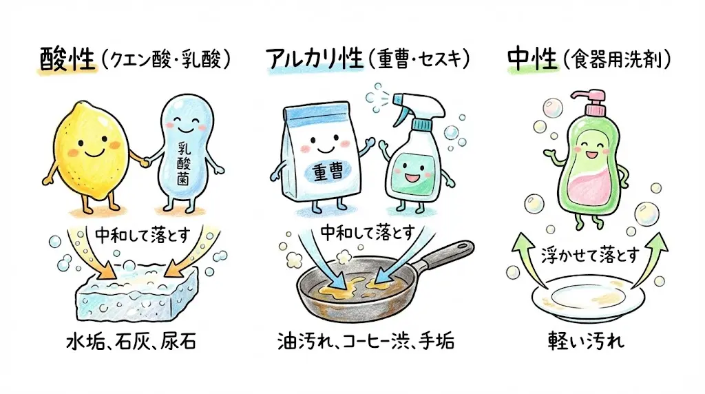 洗剤成分の特徴を表すインフォグラフィック