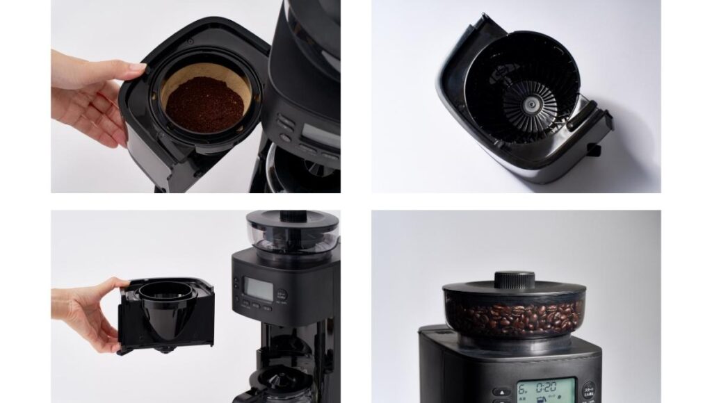 シロカ カフェばこPRO CM-6C261 豆のコーン式ミル、ホッパー、ドリッパー、カスウケセット