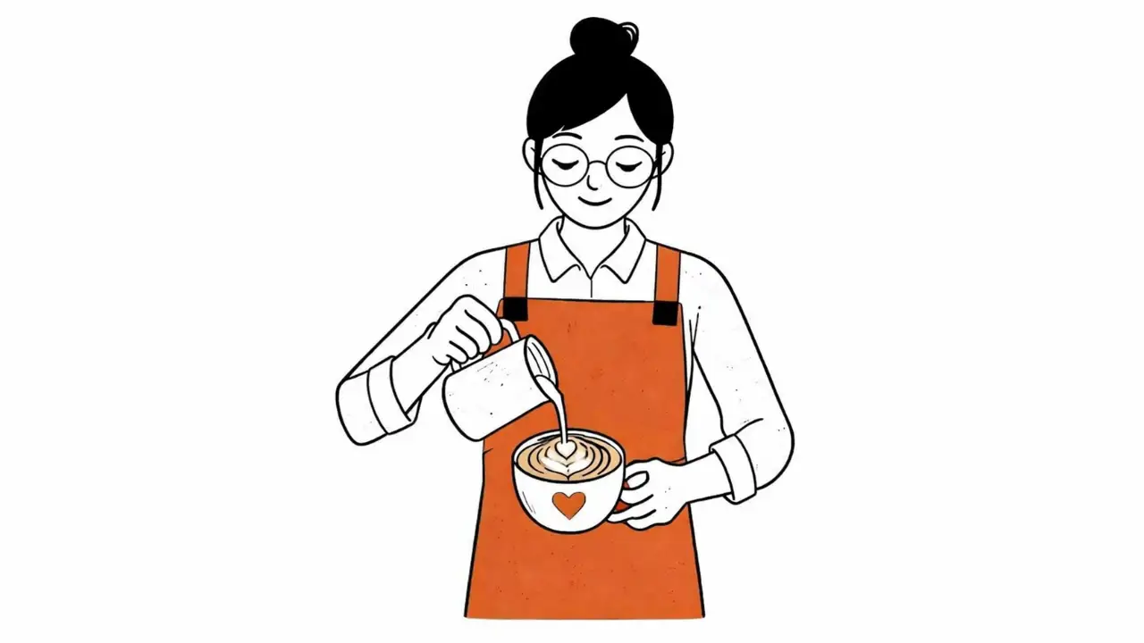 ラテアートに挑戦するひと